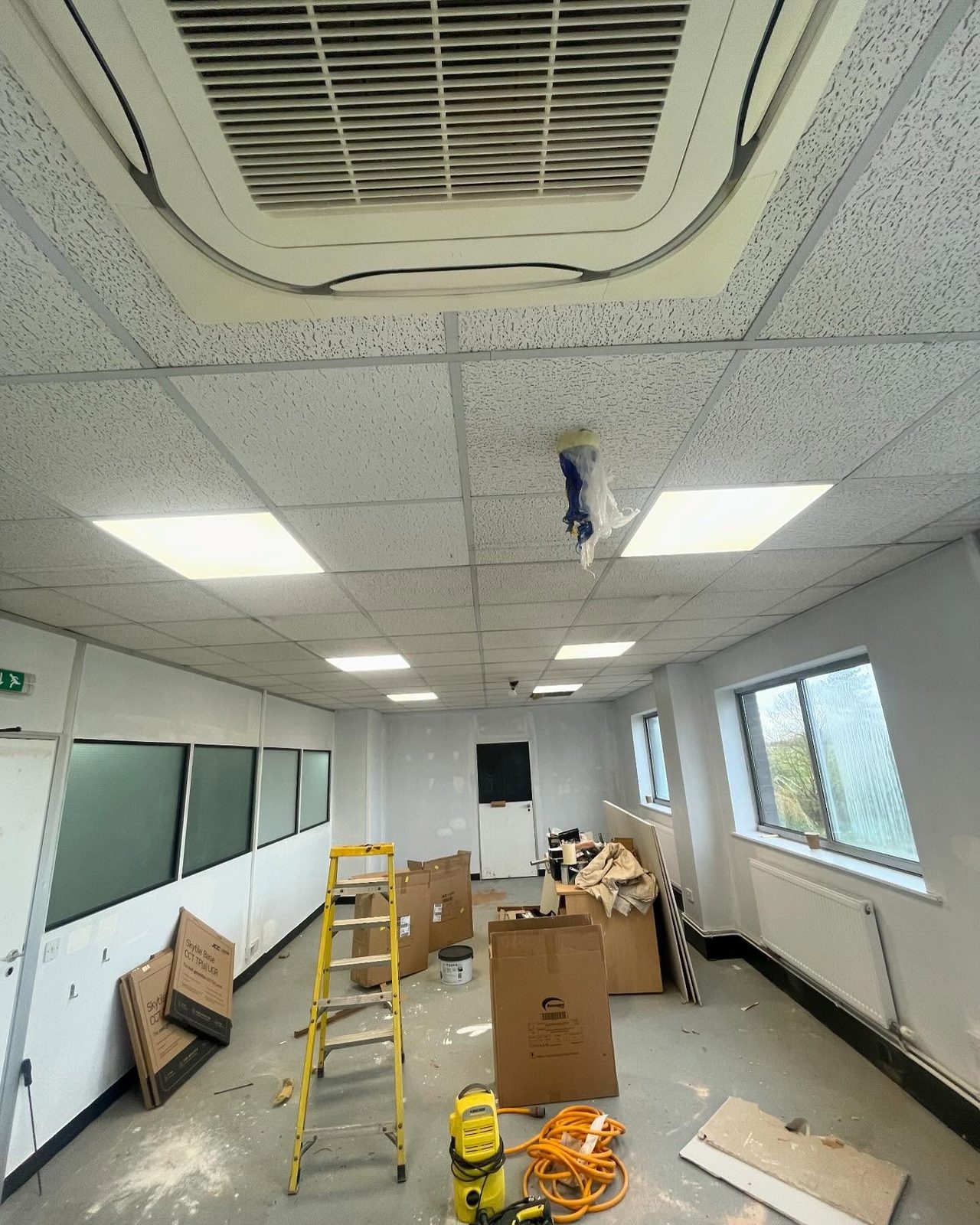 LED panel lighting installed across an office block by Snelling Electrical