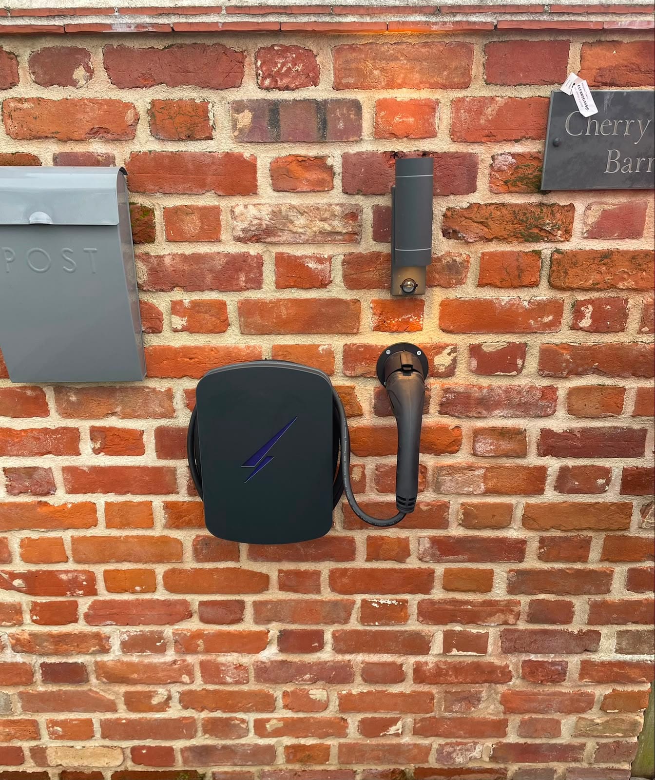 Real home EV charger fitted by Snelling Electrical
